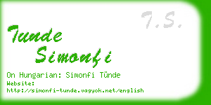 tunde simonfi business card